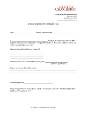 Student Information Permission Form