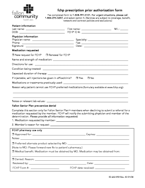FCHP Prescription Prior Authorization Form