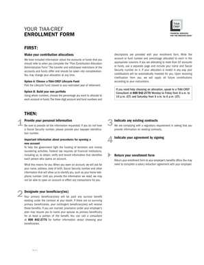 TIAA-CREF Enrollment Form