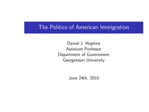 The Politics of American Immigration - Harvard University - people iq harvard