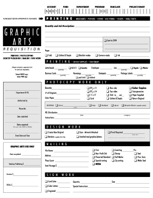 Printing and Graphic Arts Request Form
