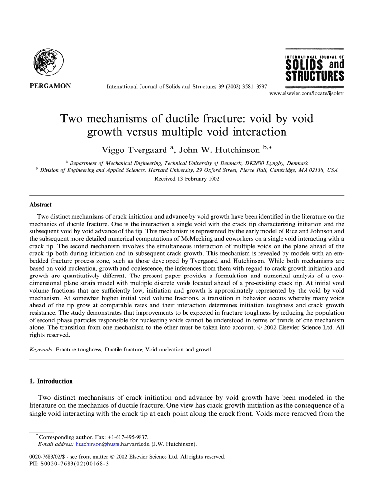 Two mechanisms of ductile fracture - Harvard School of Engineering Preview on Page 1