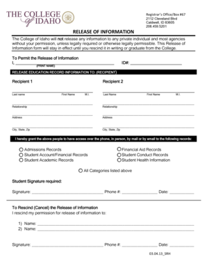 Release of Information Form