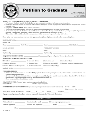 Petition to Graduate