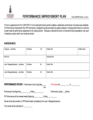 Performance improvement plan sample letters - Performance Improvement Plan (PIP) - Office of Human Resources ... - hr howard