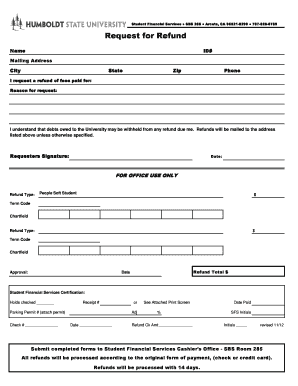 Request for Refund Form