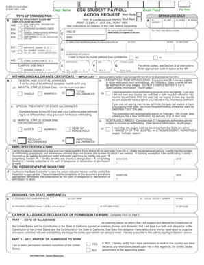 California Student Payroll Action Request Form