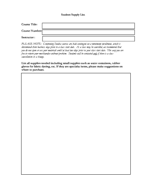 Contact information template word - material list templates form