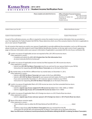 Student Income Verification Form