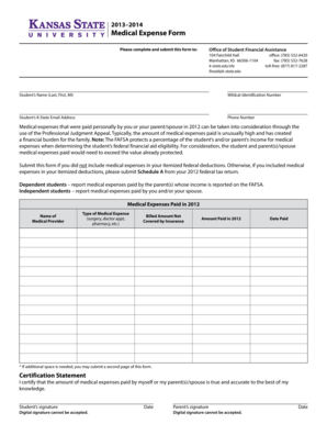 Medical Expense Form