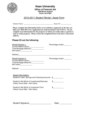 2010-2011 Student Rental Asset Form