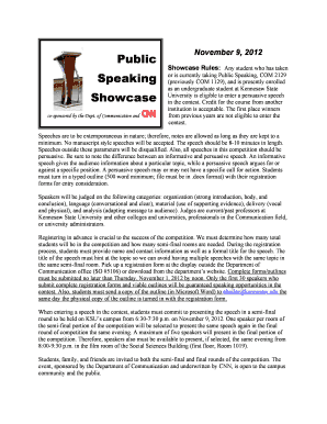 Public Speaking Showcase Registration