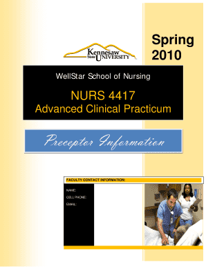 Fillable Online kennesaw Preceptor Information - Kennesaw State ...