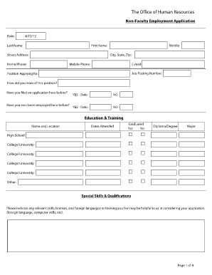 Non-Faculty Employment Application