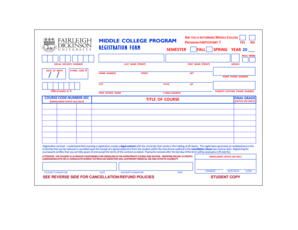 Middle College Program Registration Form