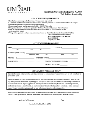 kent scholarship state pdffiller