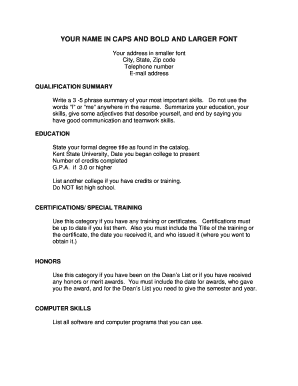 Resume format pdf - Resume Template.pdf - Kent State University - salem kent