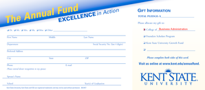 Kent State University Annual Fund Pledge Form