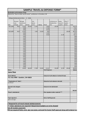 Transport receipt template - sample travel and expense form