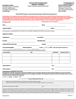 Marshall University Graduation Application