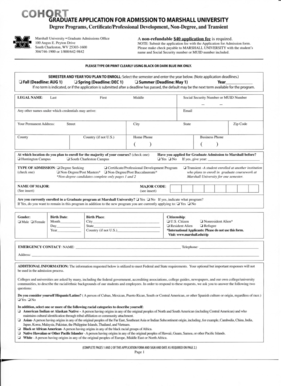 Marshall University Graduate Application