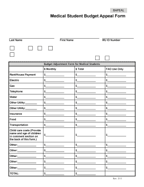 Medical Student Budget Appeal Form - Joan C. Edwards School of ...