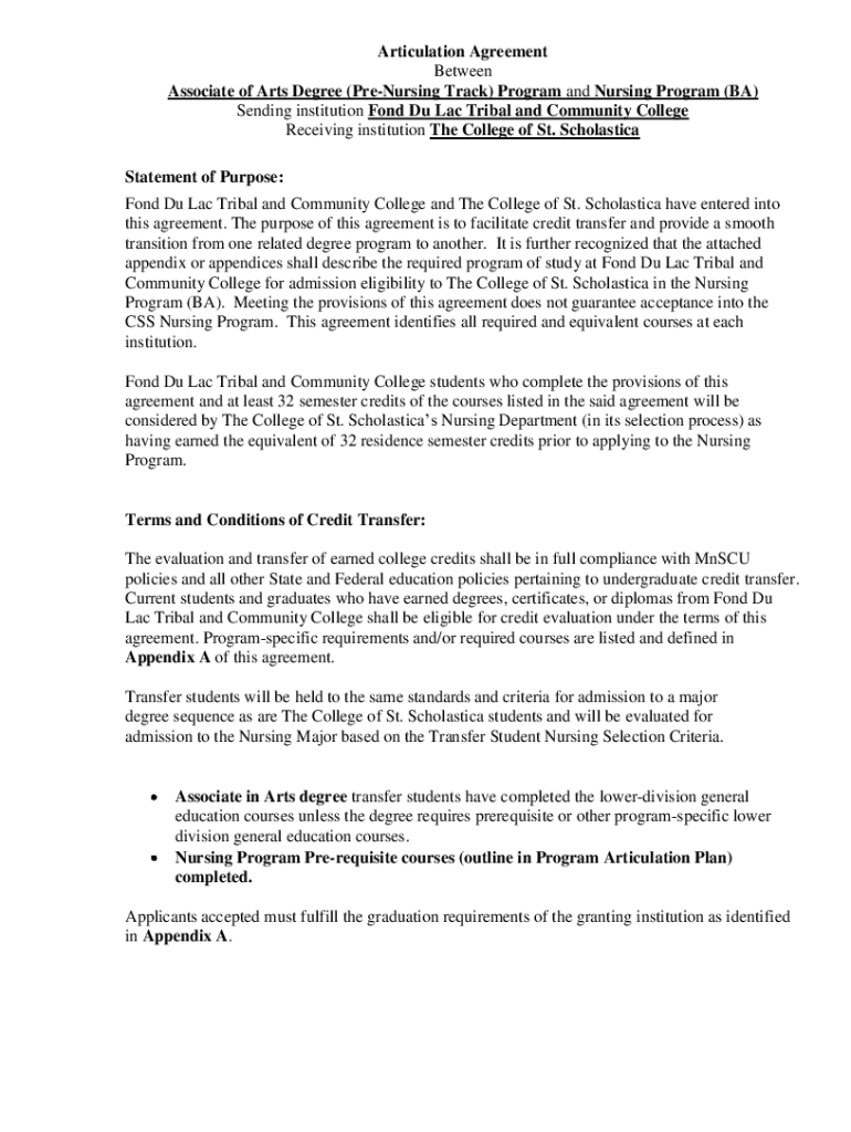 Articulation Agreement - resources Preview on Page 1