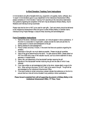In-Kind Donation Tracking Form Instructions Form ... - Inside MassArt - inside massart