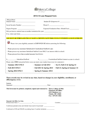 2013-14 Loan Request Form