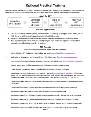 Optional Practical Training Application