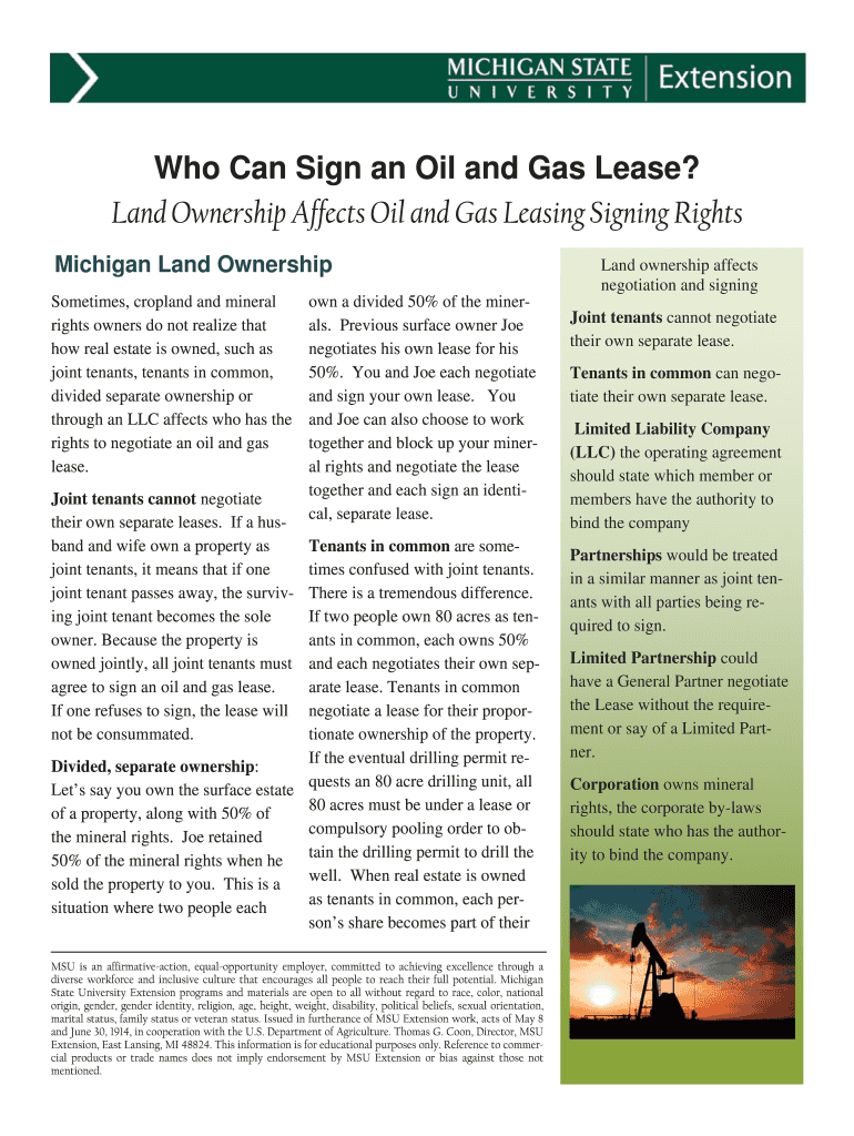 Who Can Sign an Oil and Gas Lease Preview on Page 1