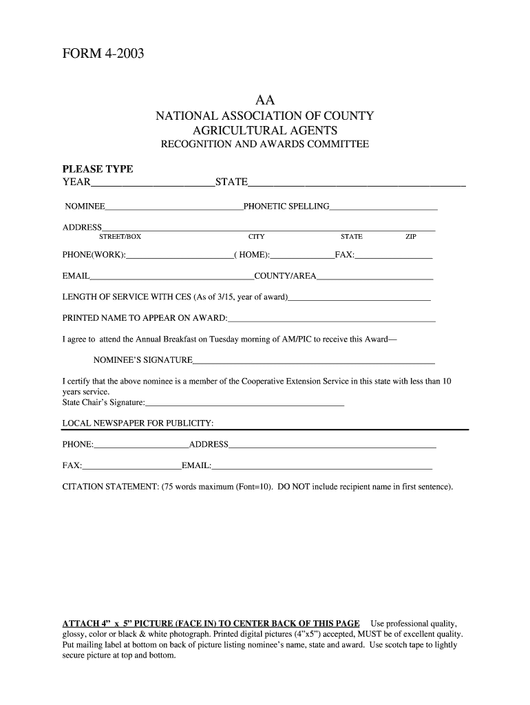 NACAA ACHIEVEMENT AWARD Form - MAEA Preview on Page 1