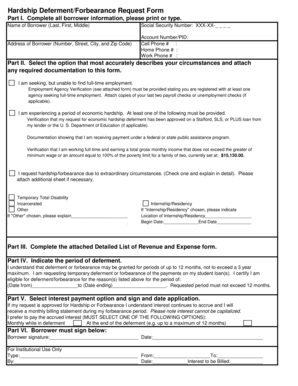 Student Loan Hardship Deferment Form