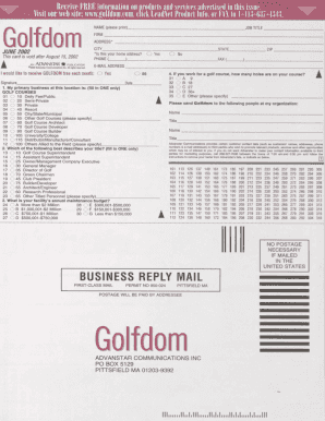 Golfdom Subscription Form