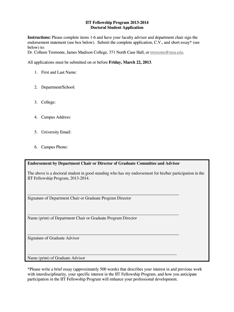 Call for applications - Graduate School - Michigan State University Preview on Page 1