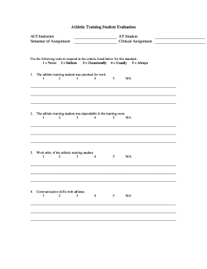 Evaluation of training effectiveness - Athletic Training Student Evaluation Form (.pdf) - MSU Athletic ...