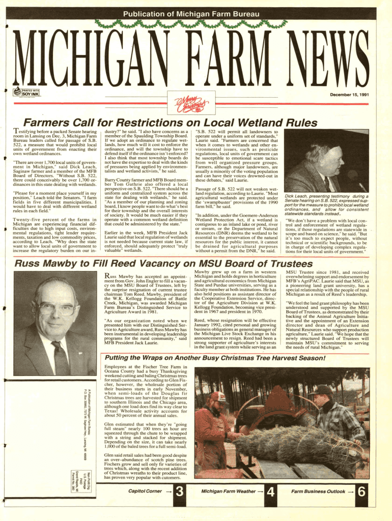 What has Farm Bureau done for me lately?Michigan Farm Preview on Page 1