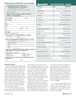 SportsTurf Advertisers’ Index Form