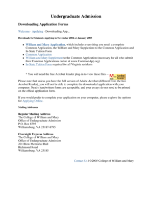 William and Mary Undergraduate Admission Application