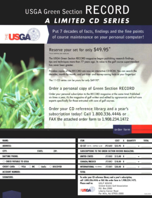 Golf House Order Form