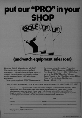 GOLF Magazine Subscription Order Form