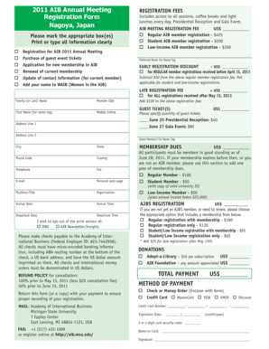 AIB Annual Meeting Registration Form