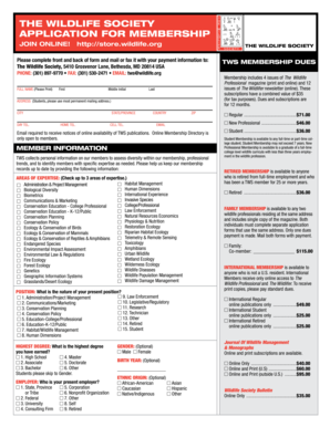 The Wildlife Society Membership Application