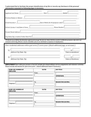 Background Investigation Disclosure and Authorization