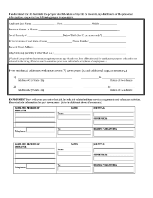 Background Investigation Disclosure and Authorization