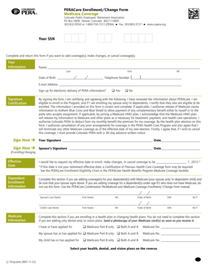 PERACare Enrollment/Change Form
