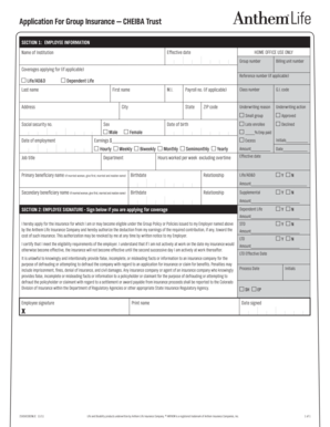 Group Insurance Application Form
