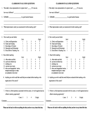 Student evaluation form example 1 - Morehead State University - moreheadstate