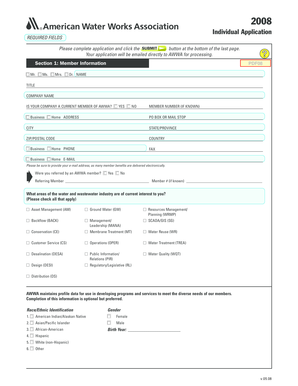 AWWA Individual Application Form