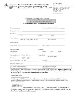 2013-2014 STEP Student Application